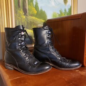 Vintage Justin Lace Up Boots